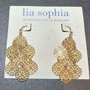 Lia Sophia “Lacey” Gold tone Filigree earrings